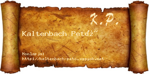 Kaltenbach Pető névjegykártya